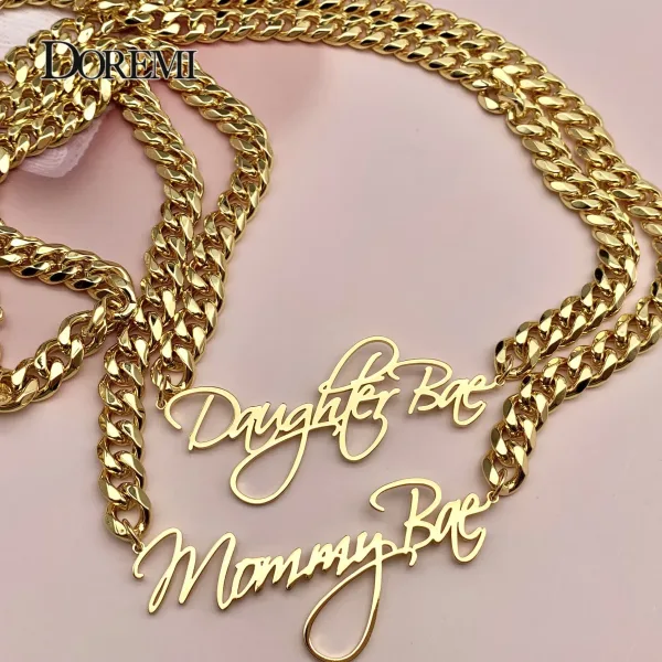 DOREMI 8mm Cuban Custom Name Pendant Necklace
