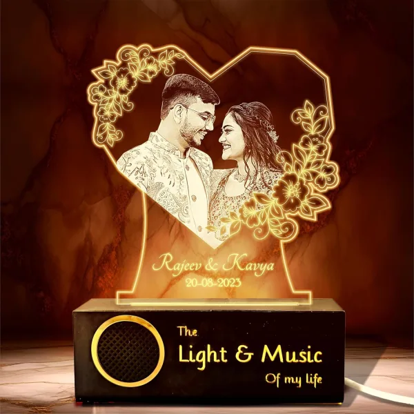 ZOCI VOCI LED Photo Frame with Bluetooth Speaker — Personalized Couple Gift