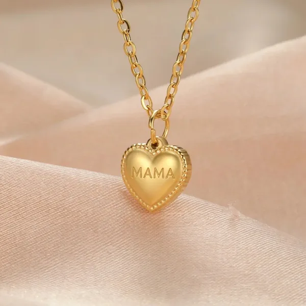 CoolTime Custom Heart Necklace – Gold Personalized Name Pendant