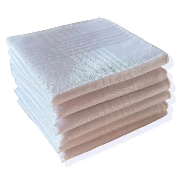 Pure White Cotton Handkerchiefs (6-Pack) – Unisex Wedding Favors