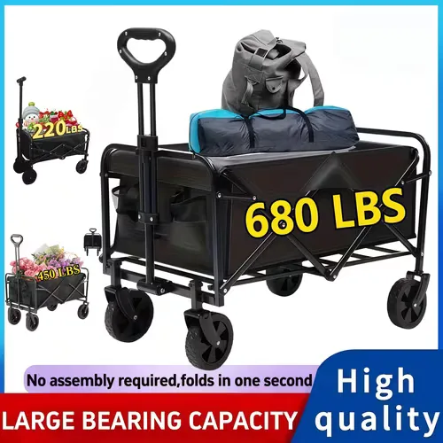 Heavy Duty Folding Cart with Wheels – All Terrain Utility Wagon