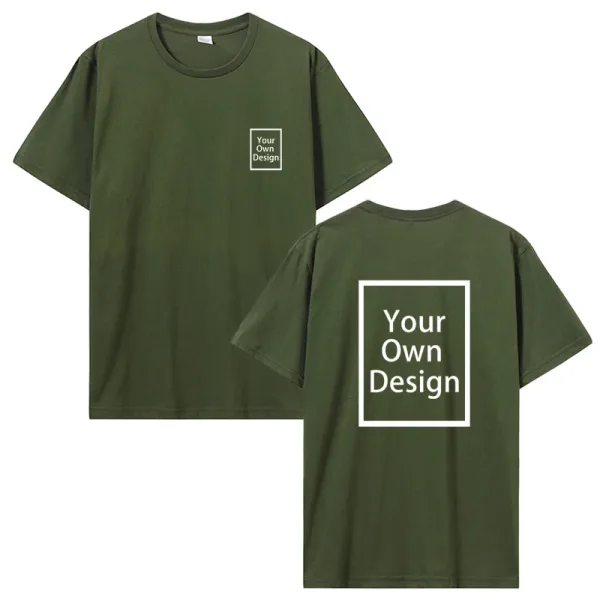 Custom Photo Print Cotton T-Shirt for Men - Personalized Design Tee