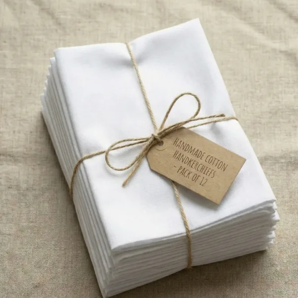 Mens white cotton handkerchiefs 12pack