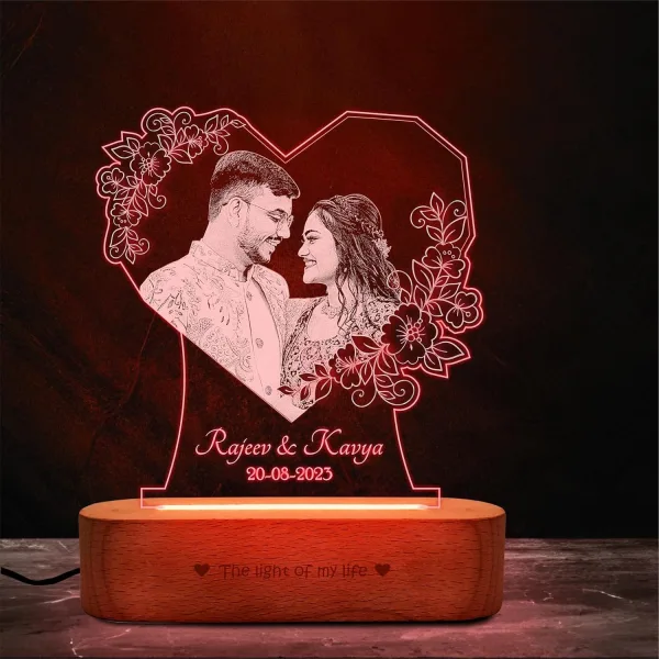 ZOCI VOCI LED Photo Frame (RGB, No Remote) — Personalized Couple Gift