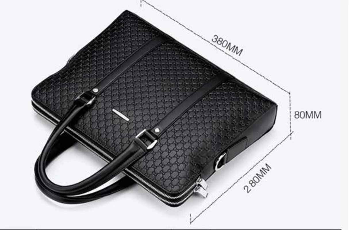 Men's Leather Business Briefcase: Large Capacity Laptop Messenger Handbag 6 Men's Leather Business Briefcase: Large
  Capacity Laptop Messenger Handbag - Image 6