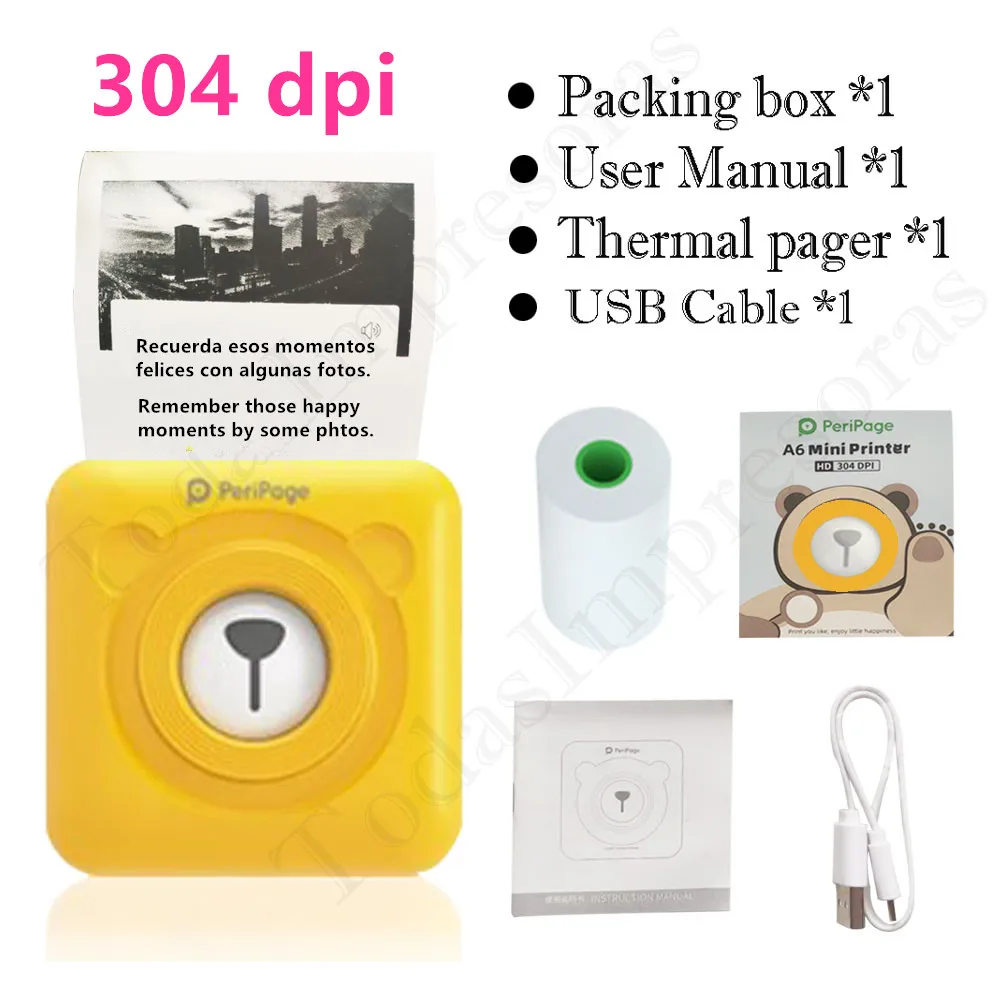 Peripage A6 Mini Pocket Printer: 304dpi Bluetooth Thermal Photo Printer 6 Peripage A6
  Mini Pocket Printer: 304dpi Bluetooth Thermal Photo Printer - Image 6