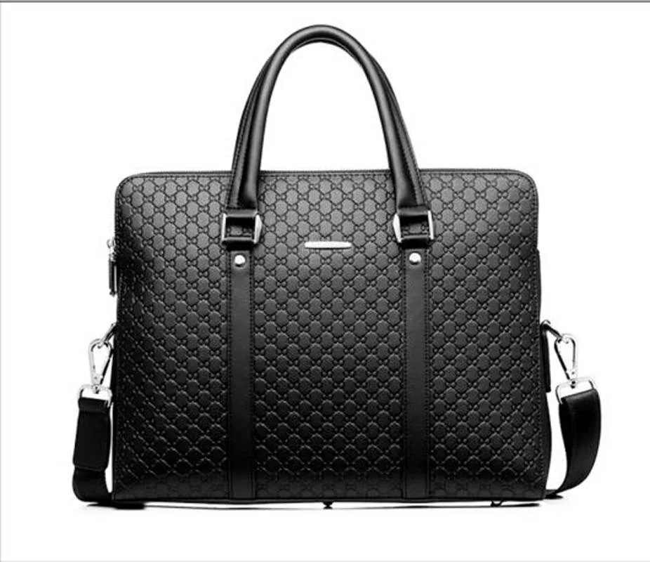Men's Leather Business Briefcase: Large Capacity Laptop Messenger Handbag 2 Men's Leather Business Briefcase: Large
  Capacity Laptop Messenger Handbag - Image 2