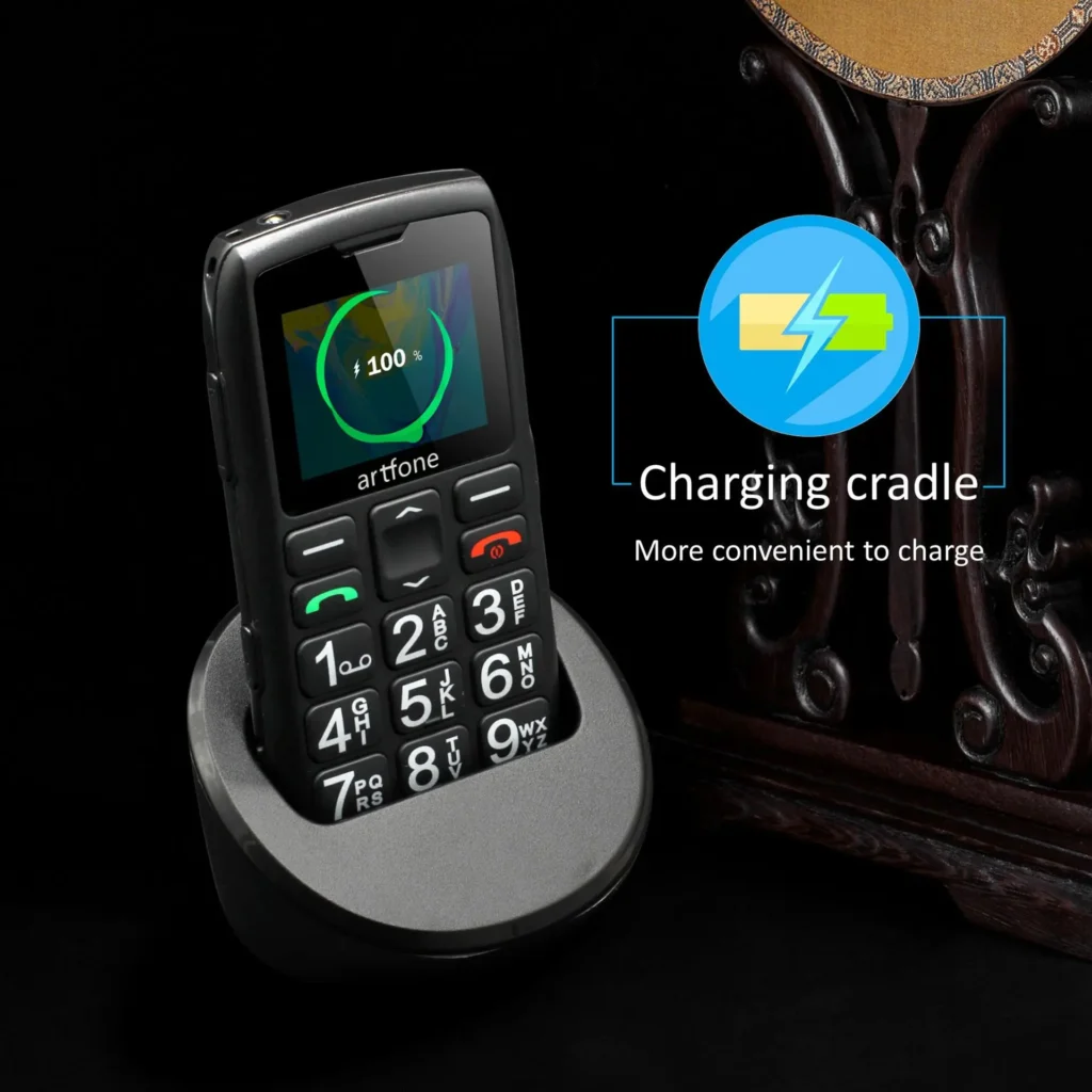 Artfone C1+
  Senior Phone: Big Rubber Keypad, SOS Call, Free Charging Dock