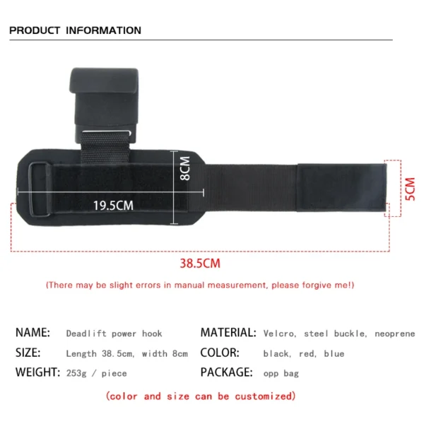 Weight
  Lifting Hook Grips w/ Wrist Wraps: Gym Fitness Pull-Ups Power Lifting - Image 3