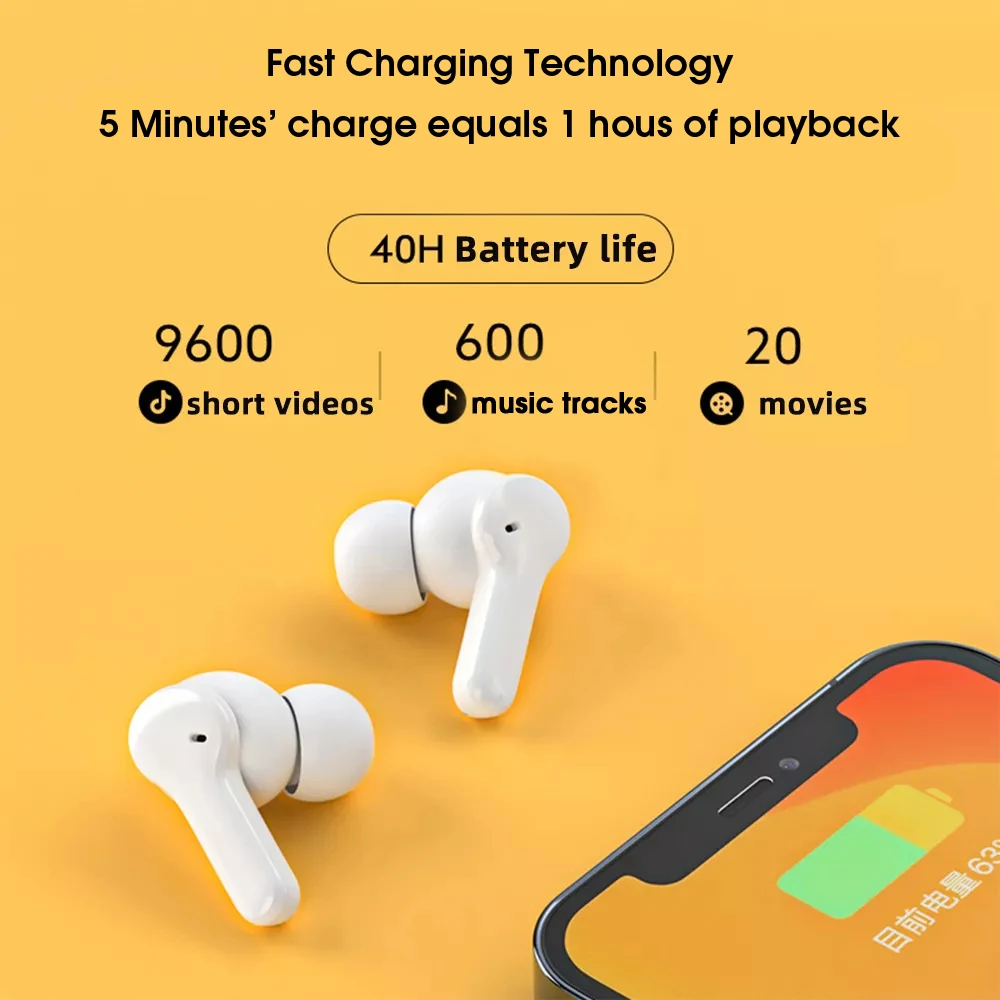 QCY T13 TWS Headphones: BT 5.1, 4 Mics, ENC HD Call, Touch Control 5 QCY T13 TWS Headphones: BT 5.1, 4 Mics,
  ENC HD Call, Touch Control - Image 5