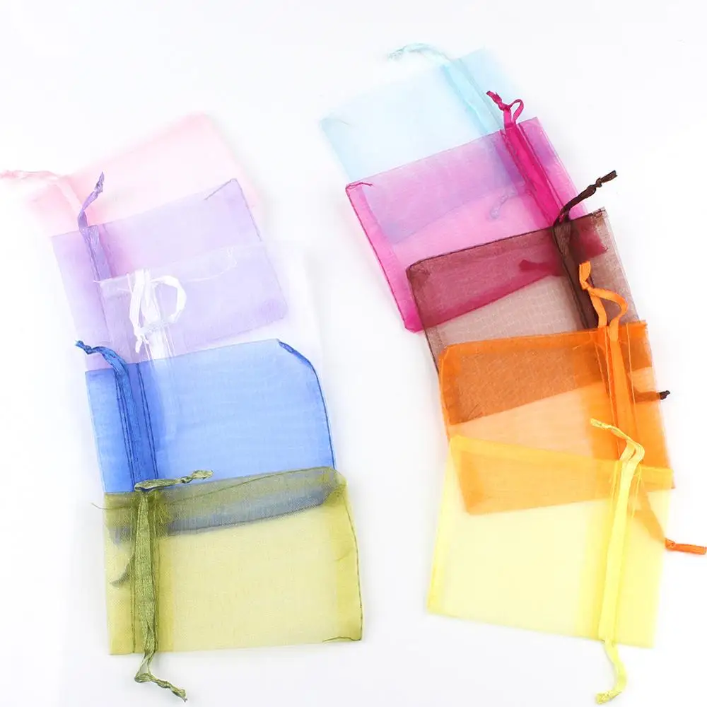 50pc Drawstring Organza Bags: Jewelry,
  Candy, Wedding Gift Pouches (Multi-Size)
