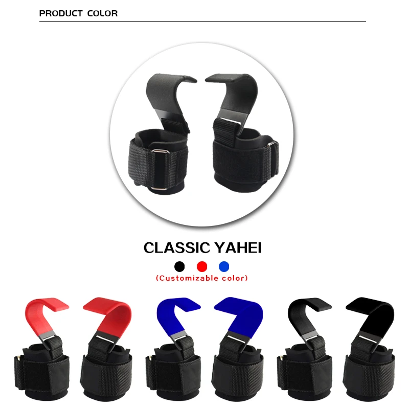 Weight
  Lifting Hook Grips w/ Wrist Wraps: Gym Fitness Pull-Ups Power Lifting