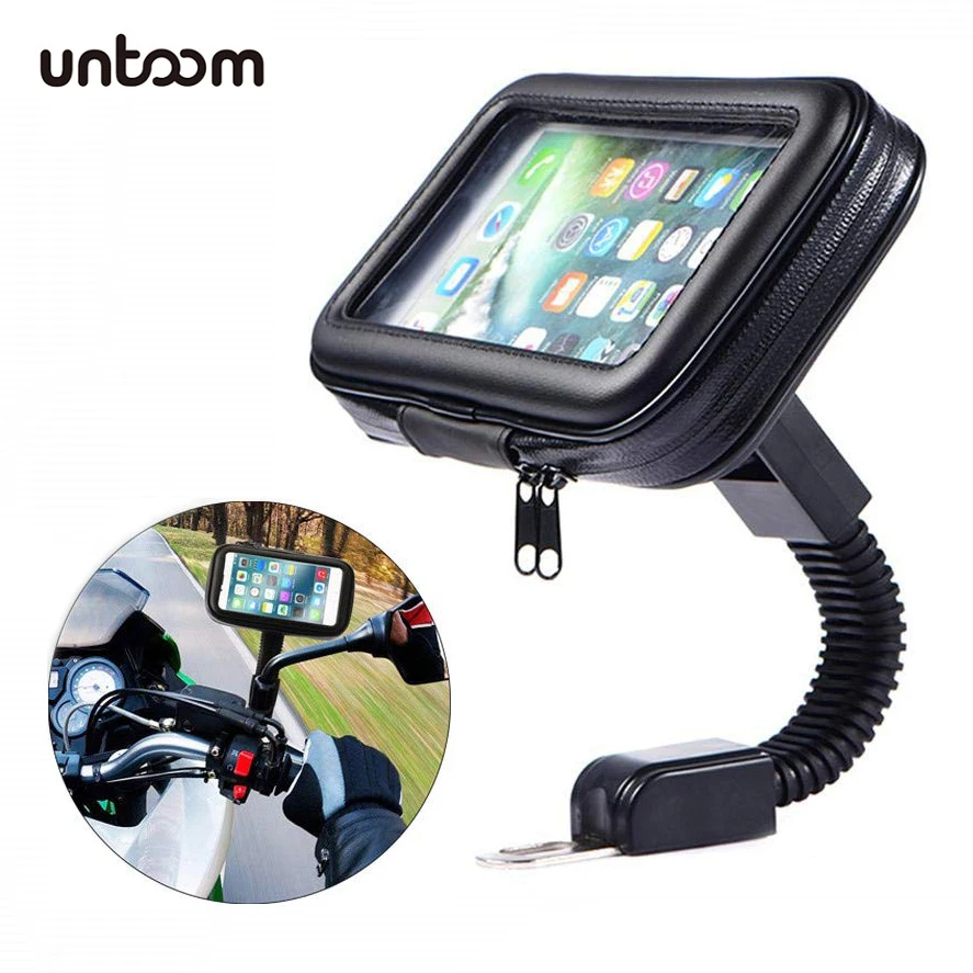 Motorcycle Phone Holder: Waterproof Rear
  View Mirror Mount for Motorbike
