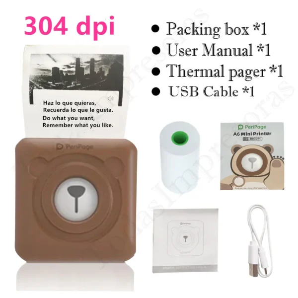 Peripage A6
  Mini Pocket Printer: 304dpi Bluetooth Thermal Photo Printer - Image 5