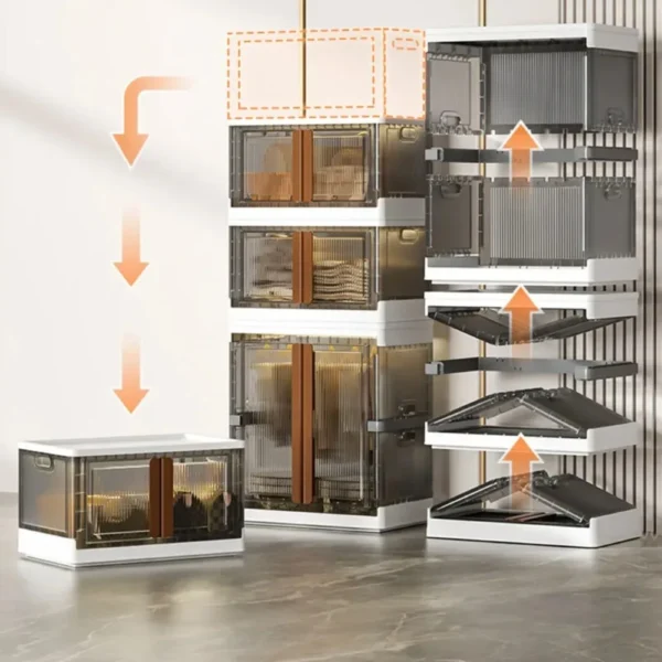 Installation-Free Folding Wardrobe:
  Transparent, Movable Kids Closet Organizer