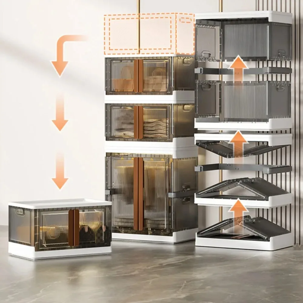 Installation-Free Folding Wardrobe:
  Transparent, Movable Kids Closet Organizer