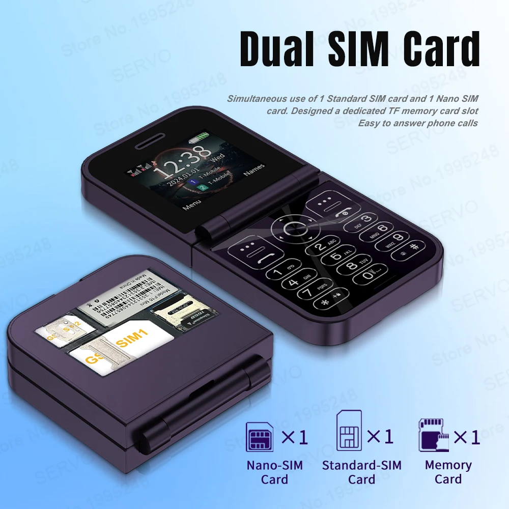 SERVO F15 Mini Flip Phone: Dual SIM, Magic Voice, Call Recording, 2G GSM 5 SERVO F15
  Mini Flip Phone: Dual SIM, Magic Voice, Call Recording, 2G GSM - Image 5