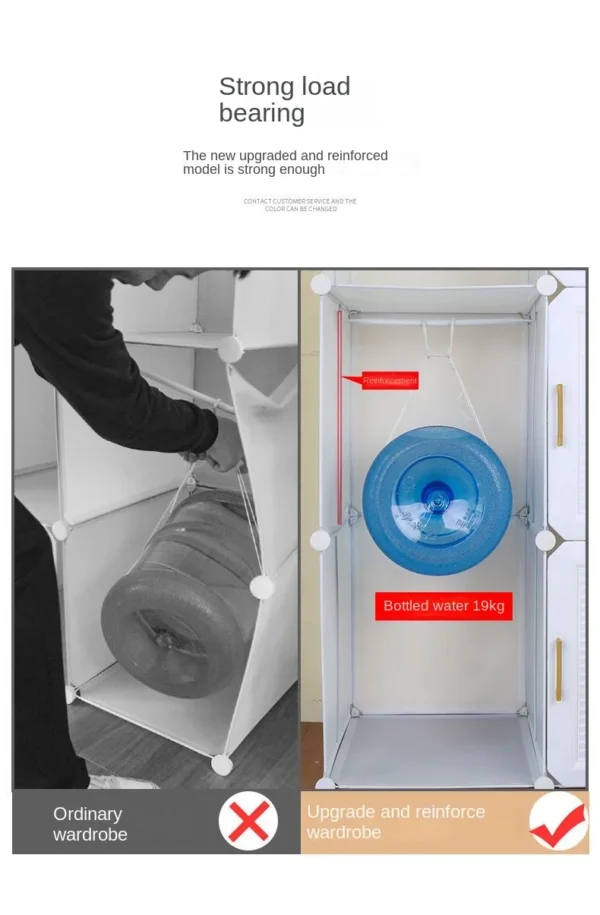 Household Folding Wardrobe: Dustproof
  Plastic Collapsible Storage Closet - Image 4
