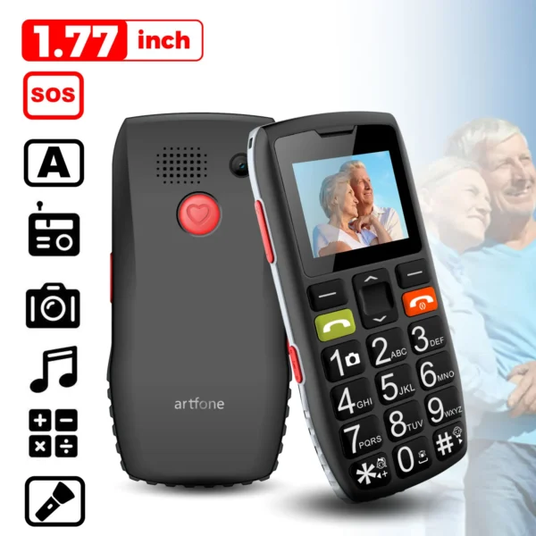 Artfone C1+
  Senior Phone: Big Rubber Keypad, SOS Call, Free Charging Dock - Image 6