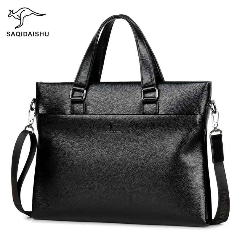 New 2025 Men's Business Briefcase: High
  Quality PU Leather Shoulder Laptop Bag