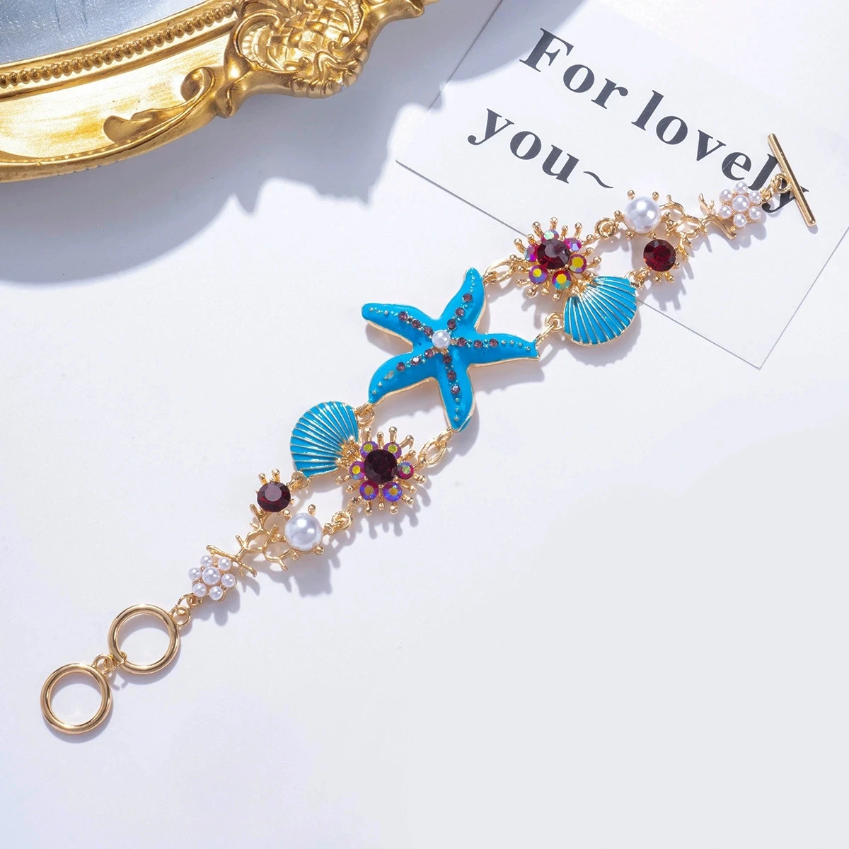 Bohemian Starfish Shell Bracelet: Crystal Pearl Summer Beach Bangle 5 Bohemian Starfish Shell Bracelet:
  Crystal Pearl Summer Beach Bangle - Image 5