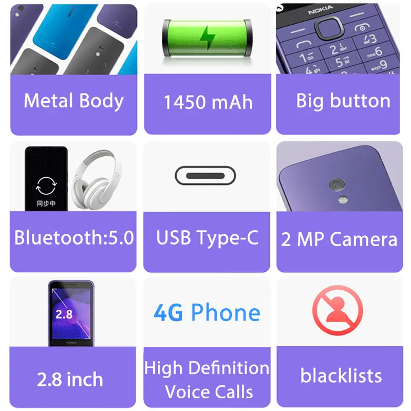 Nokia 235 4G Feature Phone: Bluetooth 5.0, Dual SIM, 2MP Camera, Type-C 6 Nokia 235 4G
  Feature Phone: Bluetooth 5.0, Dual SIM, 2MP Camera, Type-C - Image 6