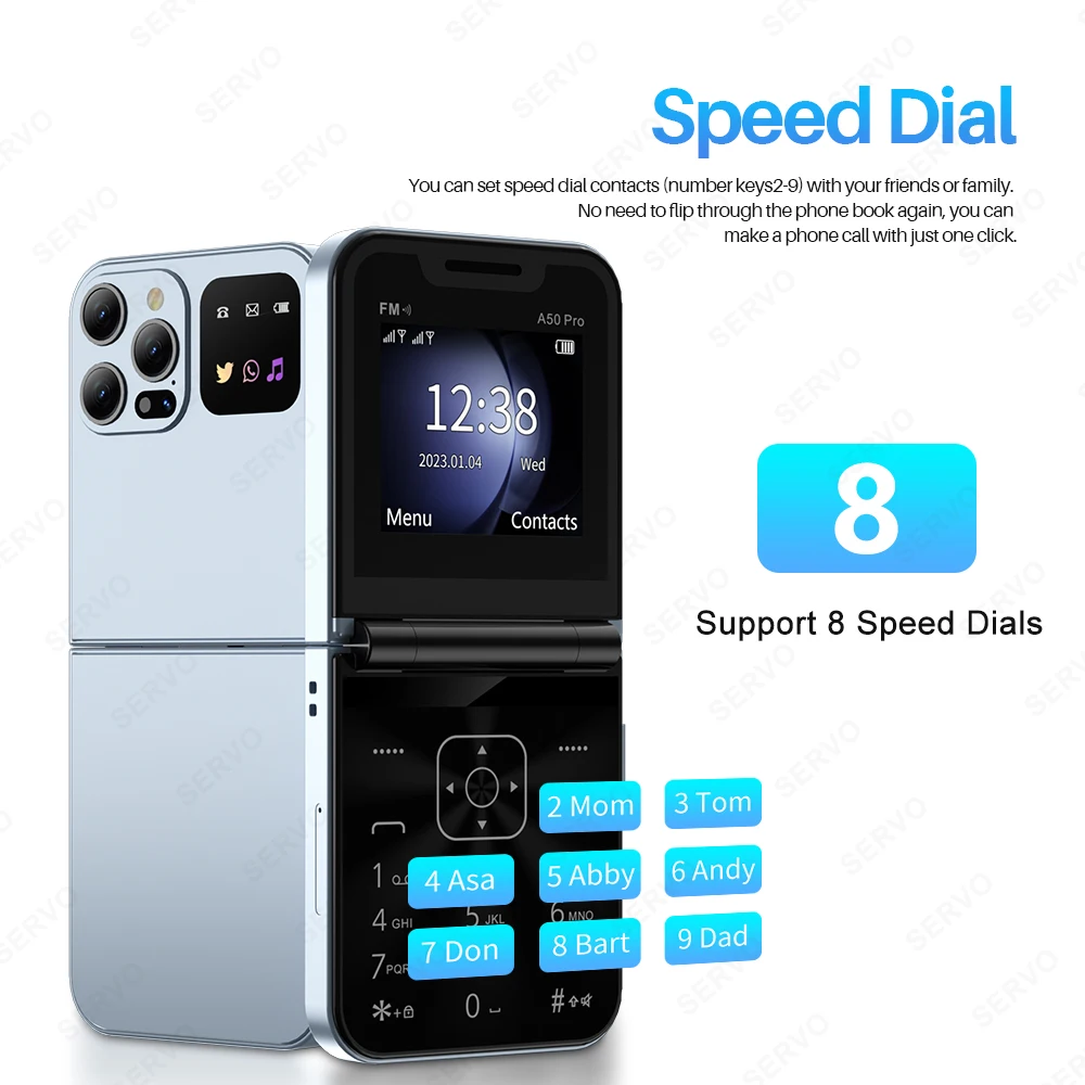 SERVO A50 Pro Foldable Phone: Dual SIM GSM, Electric Torch, Type-C 5 SERVO A50 Pro
  Foldable Phone: Dual SIM GSM, Electric Torch, Type-C - Image 5