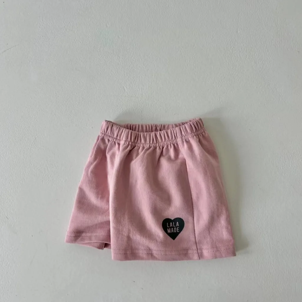 K2423 Summer
  Baby Shorts: Thin Cotton Elastic Waist Love Letters Casual