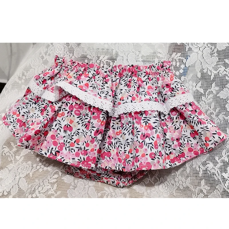 Baby Girls Floral Ruffle Lace Skirt Shorts: Toddler Tutu Wedding Bloomer 5 Baby Girls
  Floral Ruffle Lace Skirt Shorts: Toddler Tutu Wedding Bloomer - Image 5