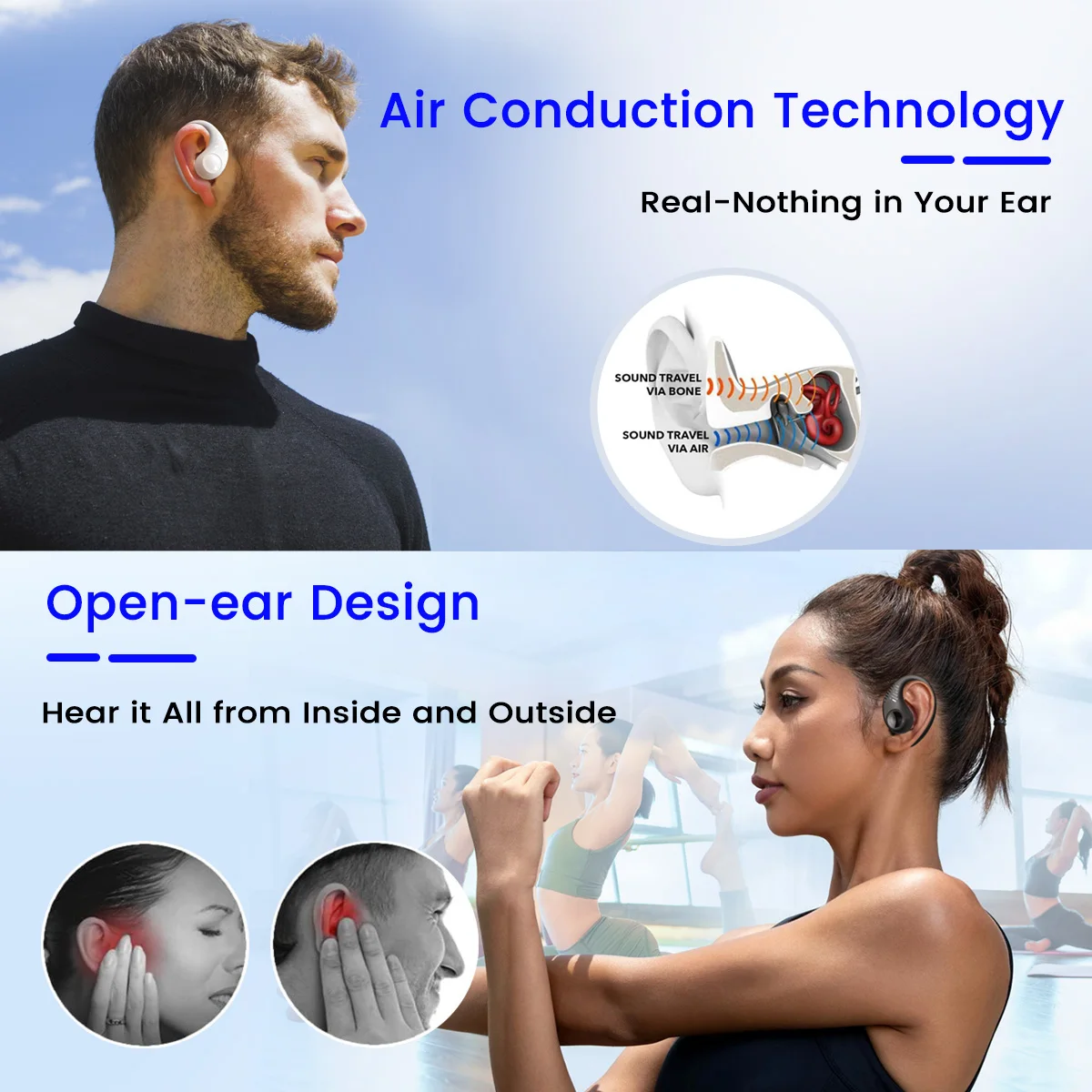 Blackview Airbuds 10: TWS Open Ear Headphones, Bluetooth 5.2, Air Conduction 2 Blackview Airbuds 10: TWS Open Ear
  Headphones, Bluetooth 5.2, Air Conduction - Image 2