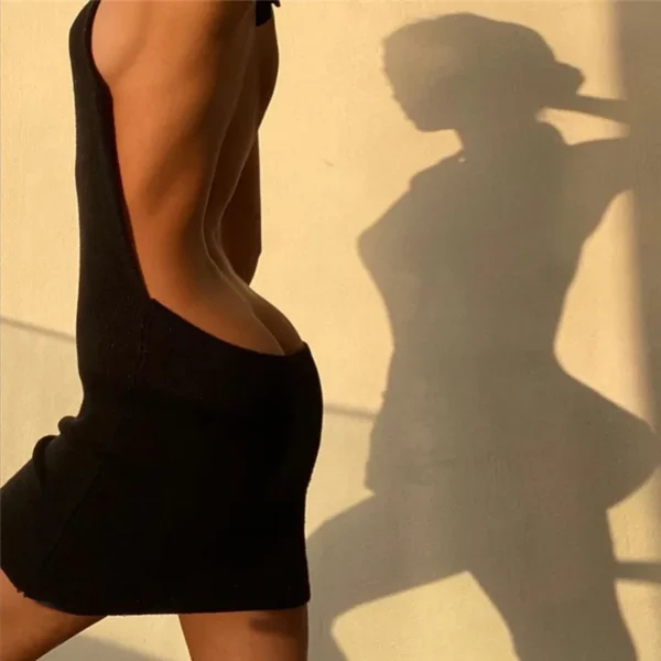 Sexy Y2K Mini T-Shirt Dress: Backless
  Casual Swing Beach Cover Up - Image 2