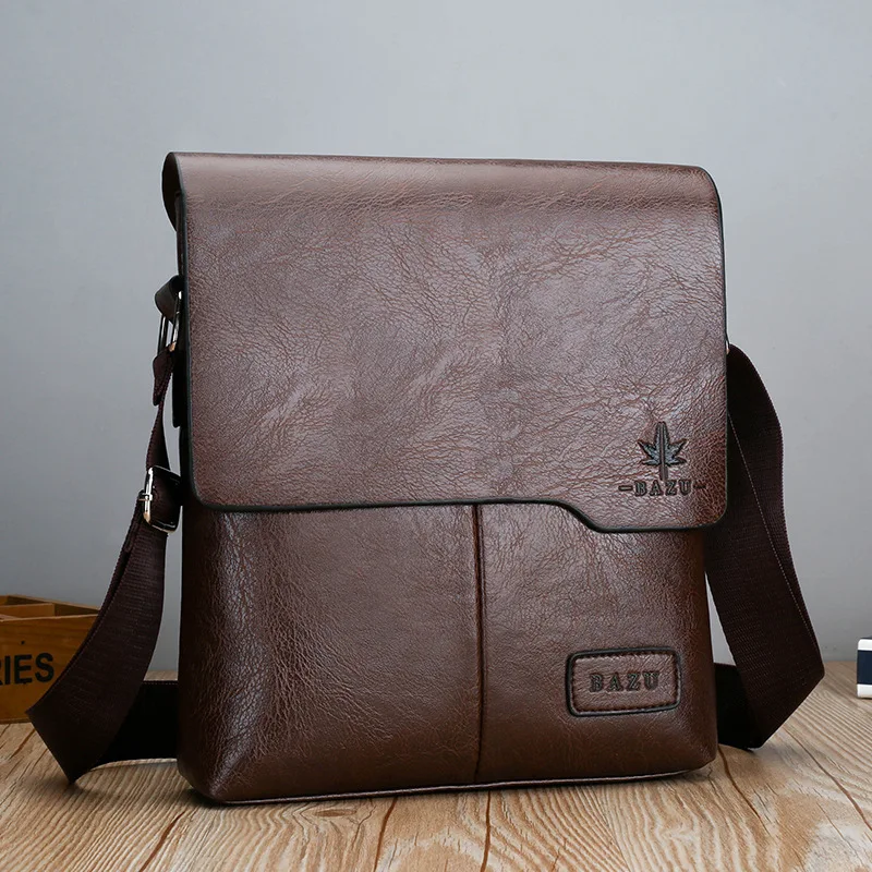 Luxury Vintage Leather Messenger Bag:
  Men's Business Crossbody Handbag