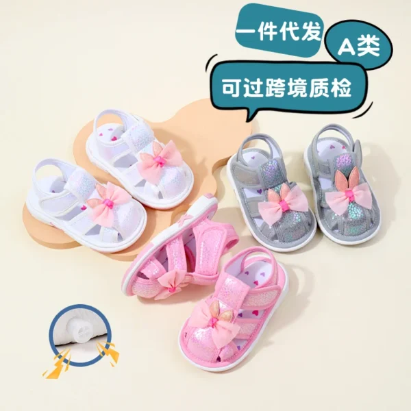Baby Squeaky
  Shoes: Funny Toddler Sound Prewalking Sneaker w/ Butterfly-Bow - Image 3