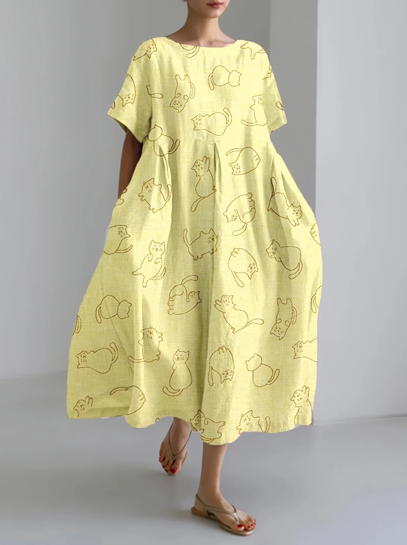 Plus Size Woven Casual Dress: Elegant
  Printed Women's Clothing