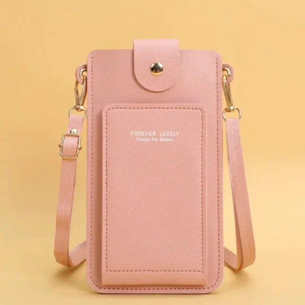 Soft Leather Phone Purse: Touch Screen
  Wallet Crossbody Shoulder Handbag - Image 5