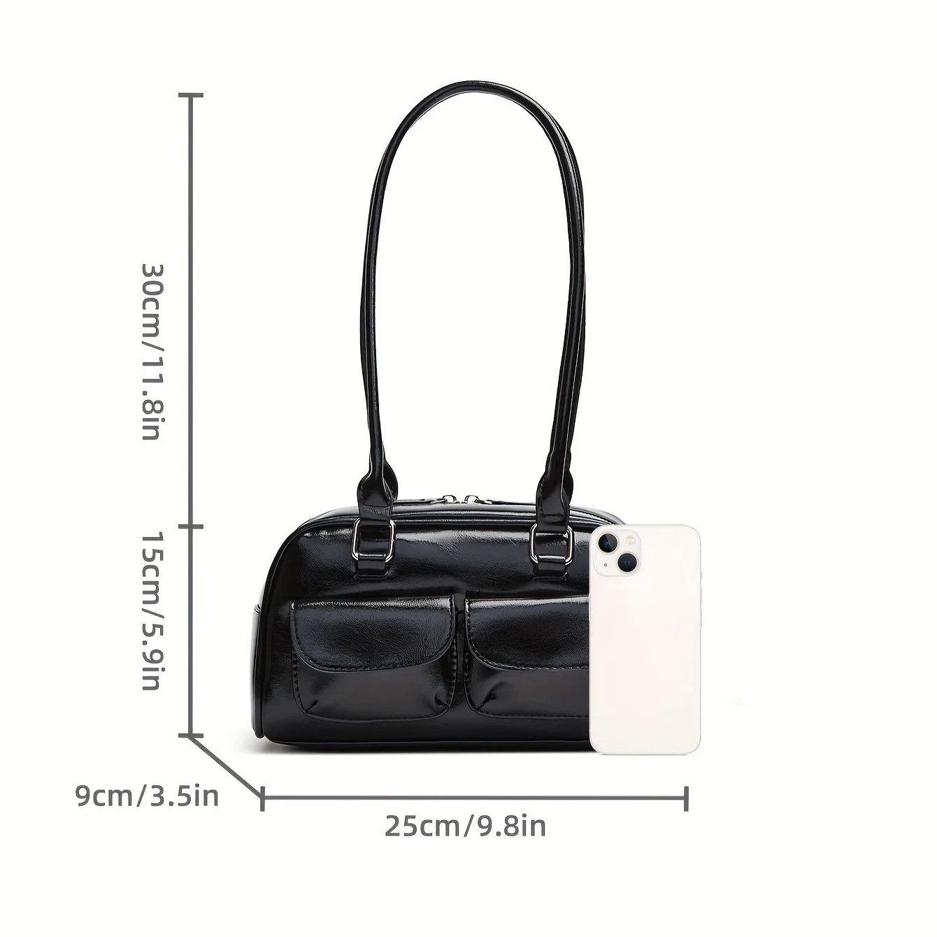 Oil Wax Leather Bowling Bag: Multi-Pocket Armpit Commuting Handbag 6 Oil Wax Leather Bowling Bag:
  Multi-Pocket Armpit Commuting Handbag - Image 6