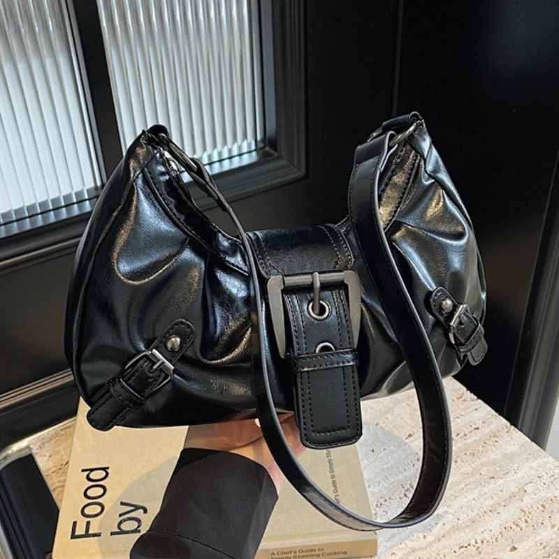 Y2K Retro Pleated Hobo Shoulder Bag:
  Maillard Style Clutch for Work & Travel