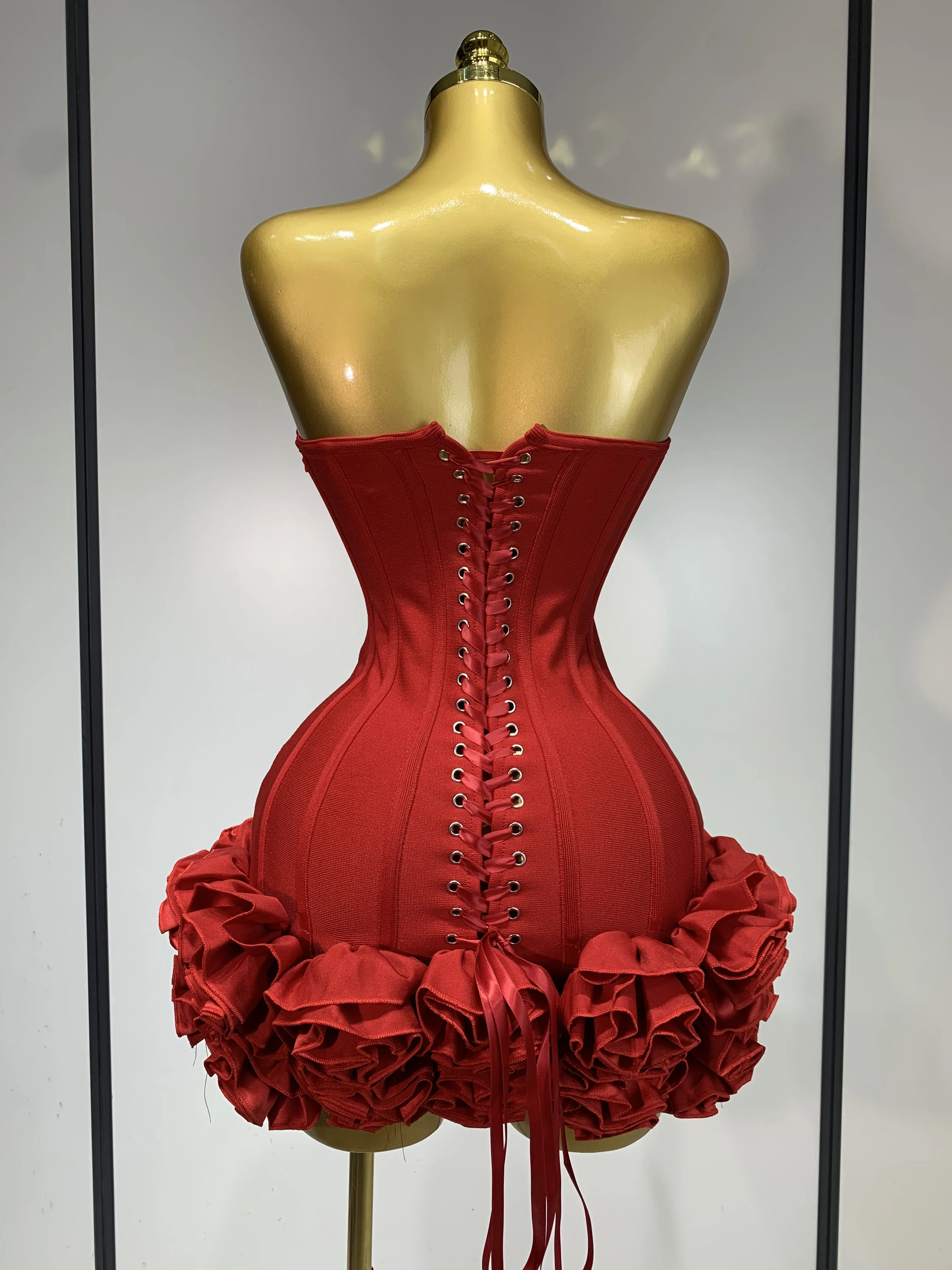 Sexy Strapless Mini Bandage Dress: Flower Embellished Backless Bodycon 4 Sexy Strapless Mini Bandage Dress: Flower
  Embellished Backless Bodycon - Image 4
