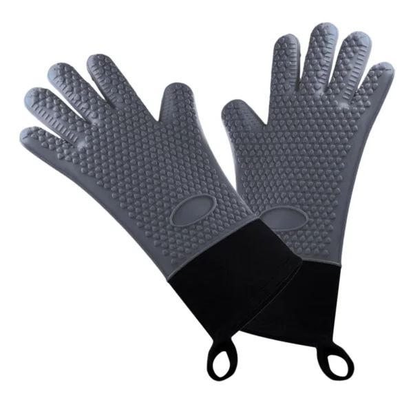 1Pc Double Layer Silicone BBQ Gloves:
  Waterproof Oven Mitts for Cooking - Image 2