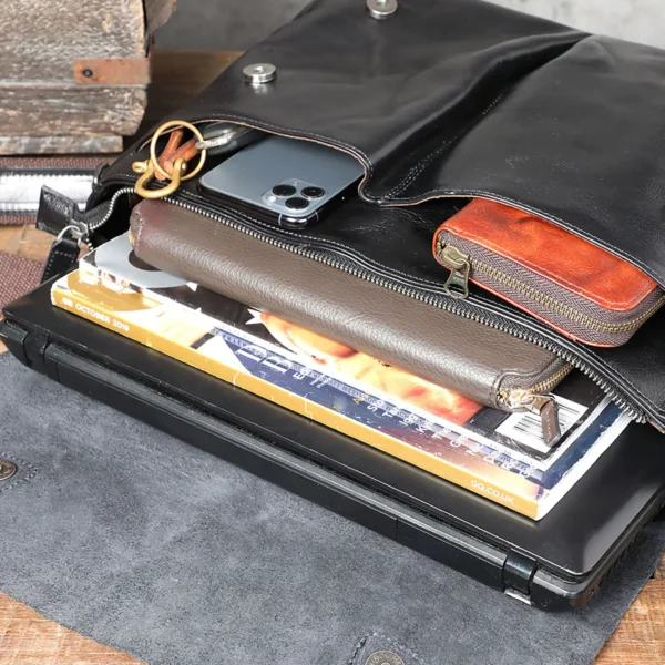 JEEP BULUO Men's Business Briefcase:
  Large 13.3" Laptop Work Travel Bag - Image 6
