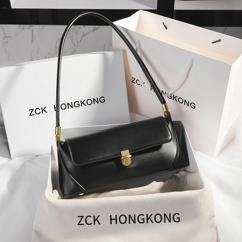 Genuine Leather Armpit Bag: Retro Niche Solid Color Portable Shoulder Bag 3 Genuine Leather Armpit Bag: Retro Niche
  Solid Color Portable Shoulder Bag - Image 3