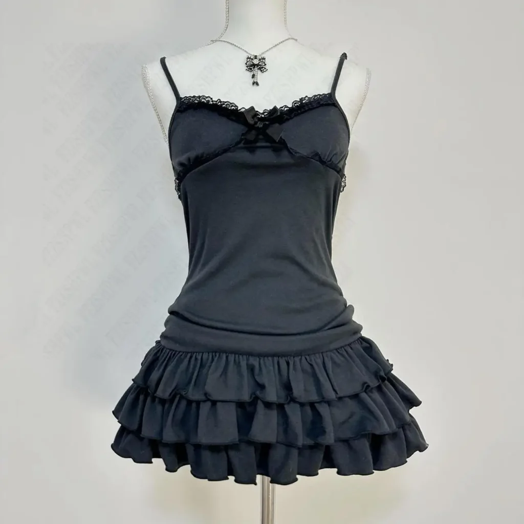 Sweet Korean Y2K Halter Mini Dress: Bow
  Accent, Vintage Slim Fit Sundress