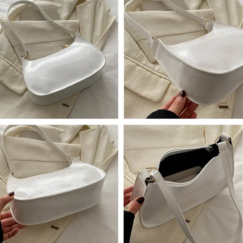 Vintage Patent Leather Shoulder Bag: Fashion Casual Designer Underarm Hobo 3 Vintage Patent Leather Shoulder Bag:
  Fashion Casual Designer Underarm Hobo - Image 3