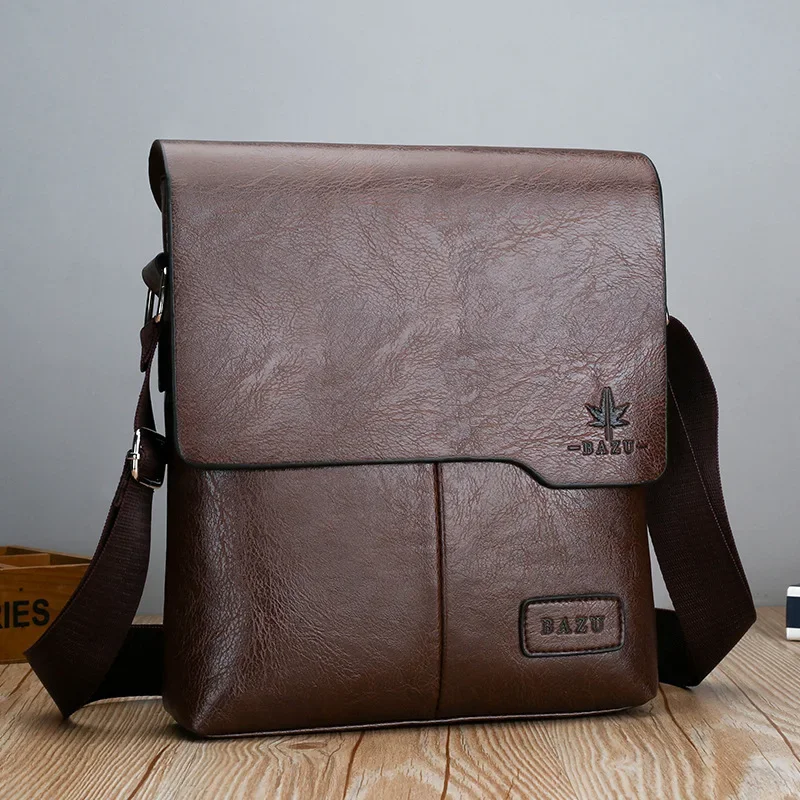 Luxury Vintage Leather Messenger Bag:
  Men's Business Crossbody Handbag