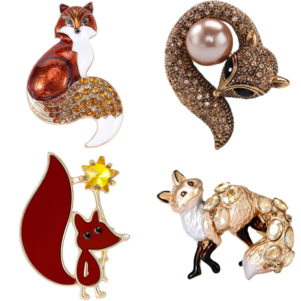 Rhinestone Fox Brooch: Unisex Cute
  Cartoon Animal Pins, Backpack Gifts