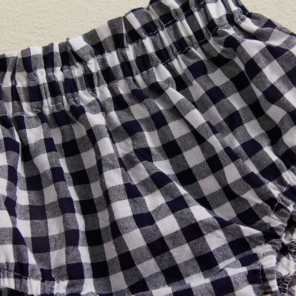 Newborn Baby
  Shorts: Plaid Print Cotton Soft Triangle Baby Girl Shorts - Image 5