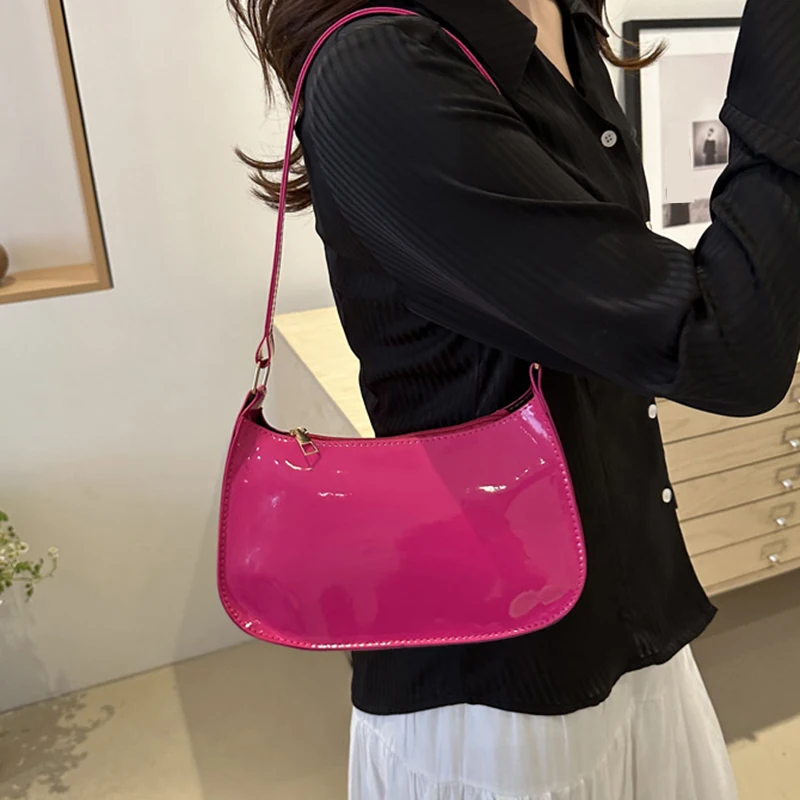 Retro Solid Color PU Leather Shoulder Bag: Casual Designer Underarm Hobo 5 Retro Solid Color PU Leather Shoulder
  Bag: Casual Designer Underarm Hobo - Image 5