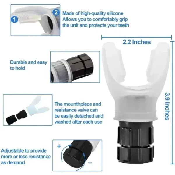 Breathing
  Exerciser Device for Lungs: Adjustable Resistance Endurance Workout - Image 6