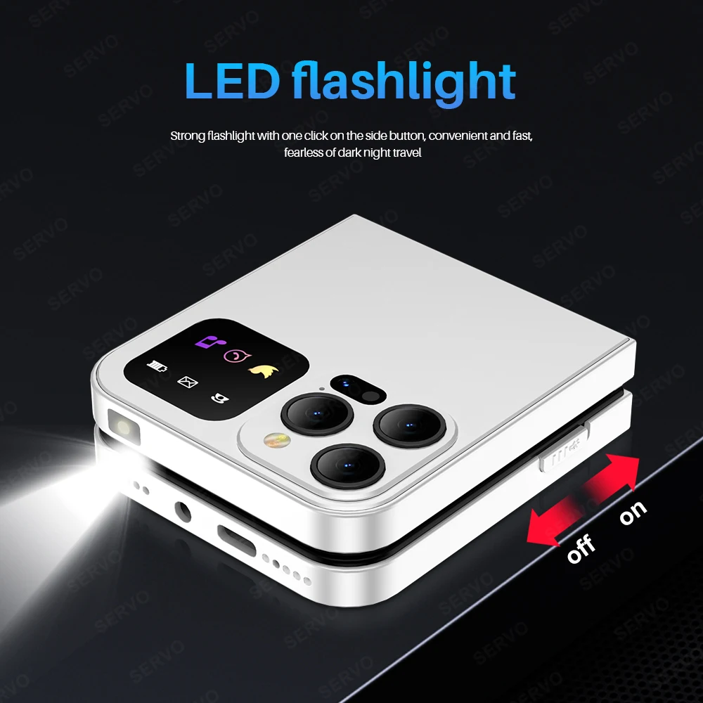 SERVO A50 Pro Foldable Phone: Dual SIM GSM, Electric Torch, Type-C 4 SERVO A50 Pro
  Foldable Phone: Dual SIM GSM, Electric Torch, Type-C - Image 4