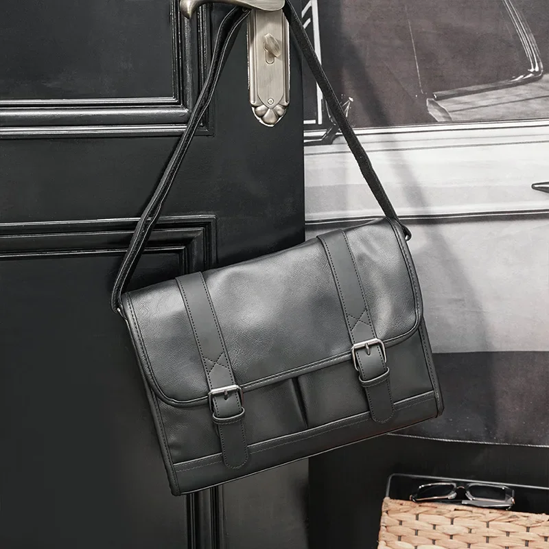 Men's PU Leather Messenger Bag: Luxury
  Designer Business Crossbody Satchel